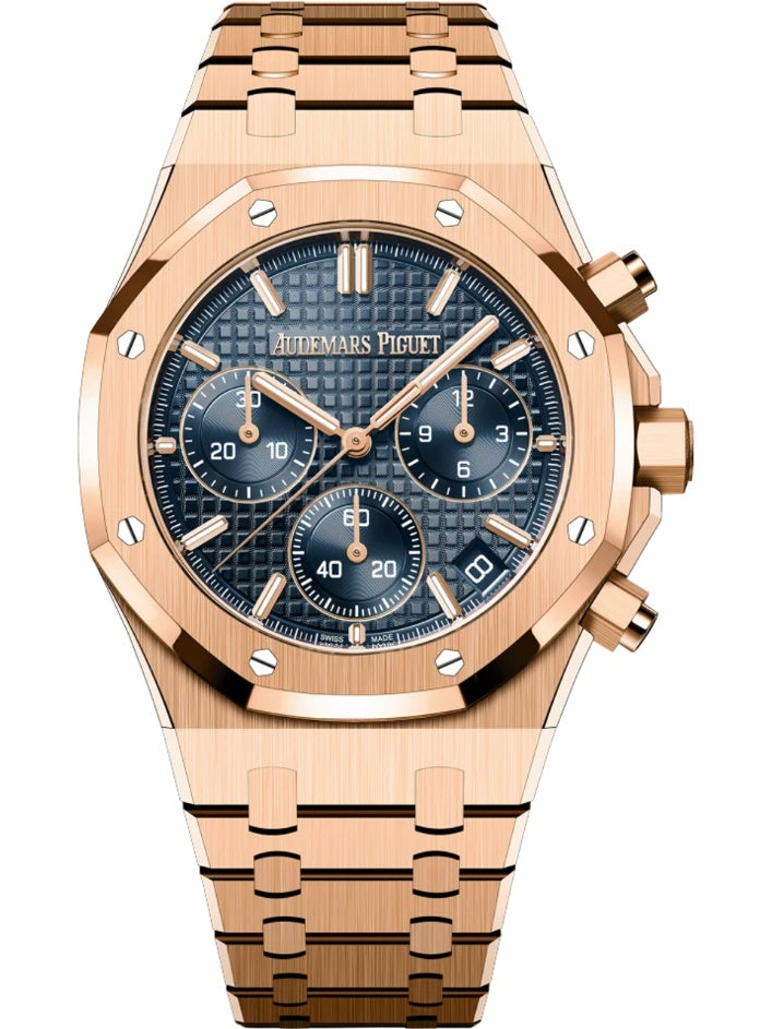 Audemars Piguet Royal Oak Chronograph 41mm Rose Gold Blue Dial