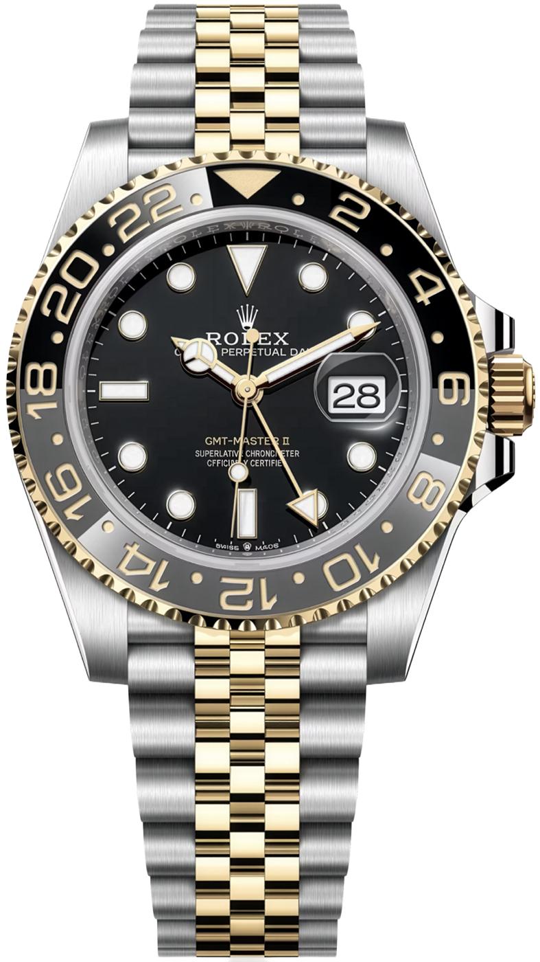 Rolex GMT-Master II "Bumblebee" 40mm Two-Tone Yellow Gold Black Dial Black Bezel Jubilee Bracelet
