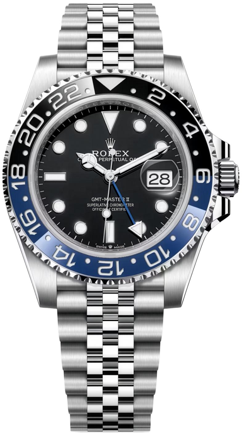 Rolex GMT-Master II "Batgirl" 40mm Black Dial Blue and Black Bezel Jubilee Bracelet