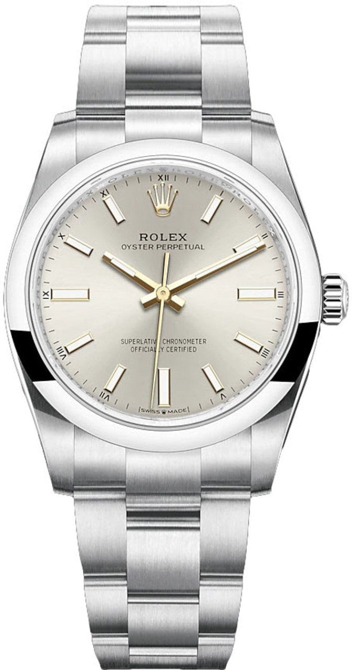 Rolex Oyster Perpetual 34mm Silver Dial Oyster Bracelet