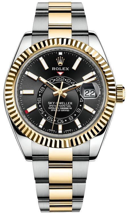 Rolex Sky-Dweller Two-Tone 42mm Black Dial Oyster