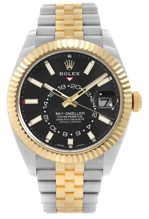 Rolex Sky-Dweller Two-Tone 42mm Black Dial Jubilee