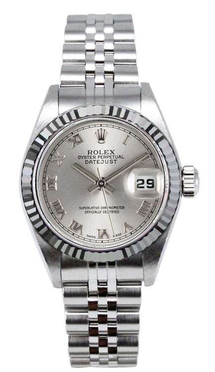 Rolex Lady-Datejust Stainless Steel 26mm Silver Roman Dial