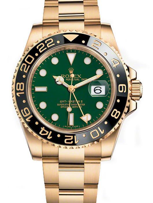 Rolex GMT-Master II Yellow Gold Green Dial
