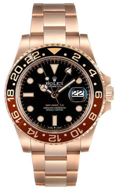 Rolex GMT-Master II "Root Beer" 18k Rose Gold Black Dial