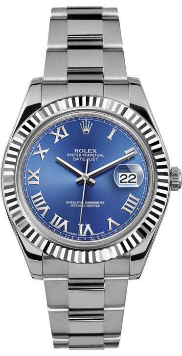 Rolex Datejust II Stainless Steel 41mm Blue Roman Dial