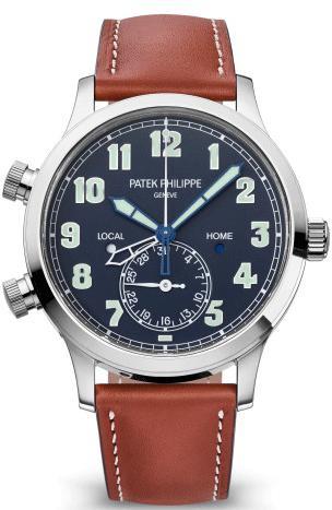 Patek Philippe Calatrava Pilot Travel Time 42mm Blue Dial