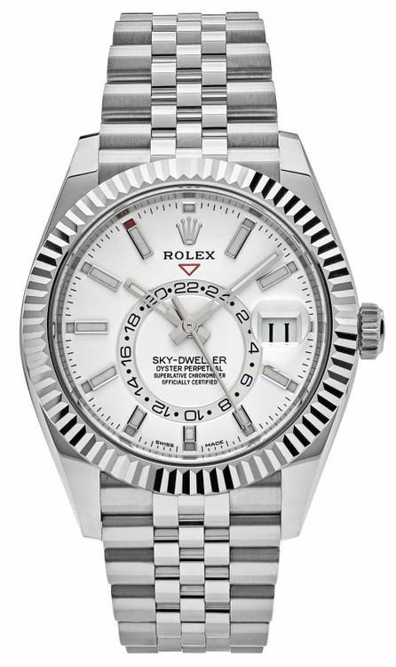 Rolex Sky-Dweller Stainless Steel White Dial Jubilee