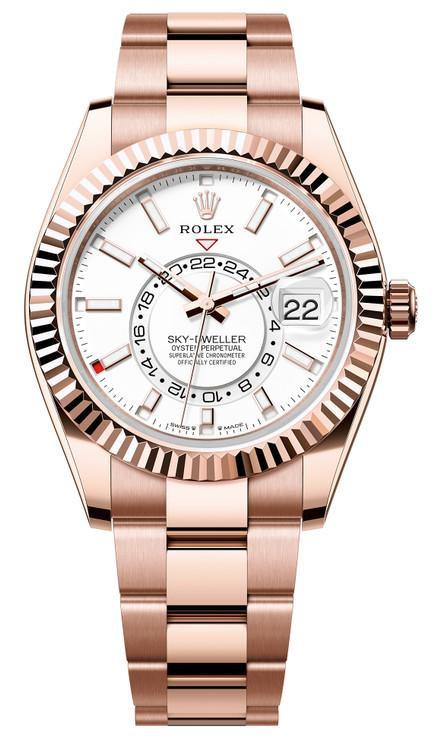 Rolex Sky-Dweller 18k Rose Gold 42mm White Dial