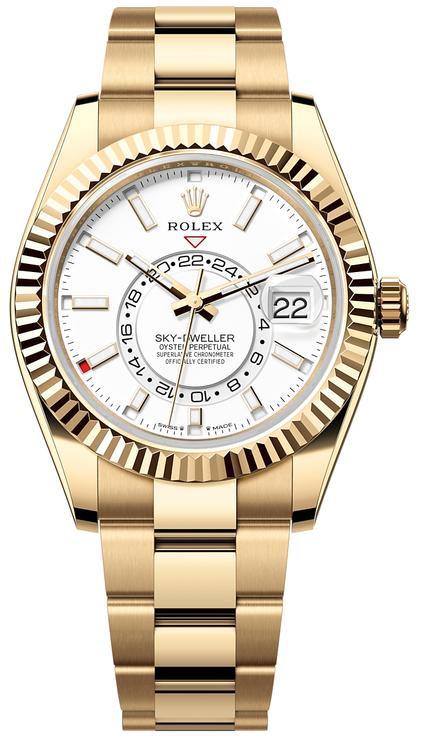 Rolex Sky-Dweller Yellow Gold 42mm White Dial