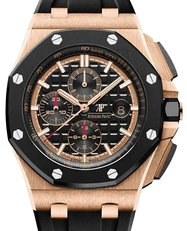 Audemars Piguet Royal Oak Offshore Chronograph 44mm Rose Gold Black Dial Ceramic Bezel