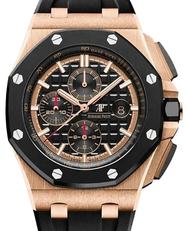 Audemars Piguet Royal Oak Offshore Chronograph 44mm Rose Gold Black Dial Ceramic Bezel