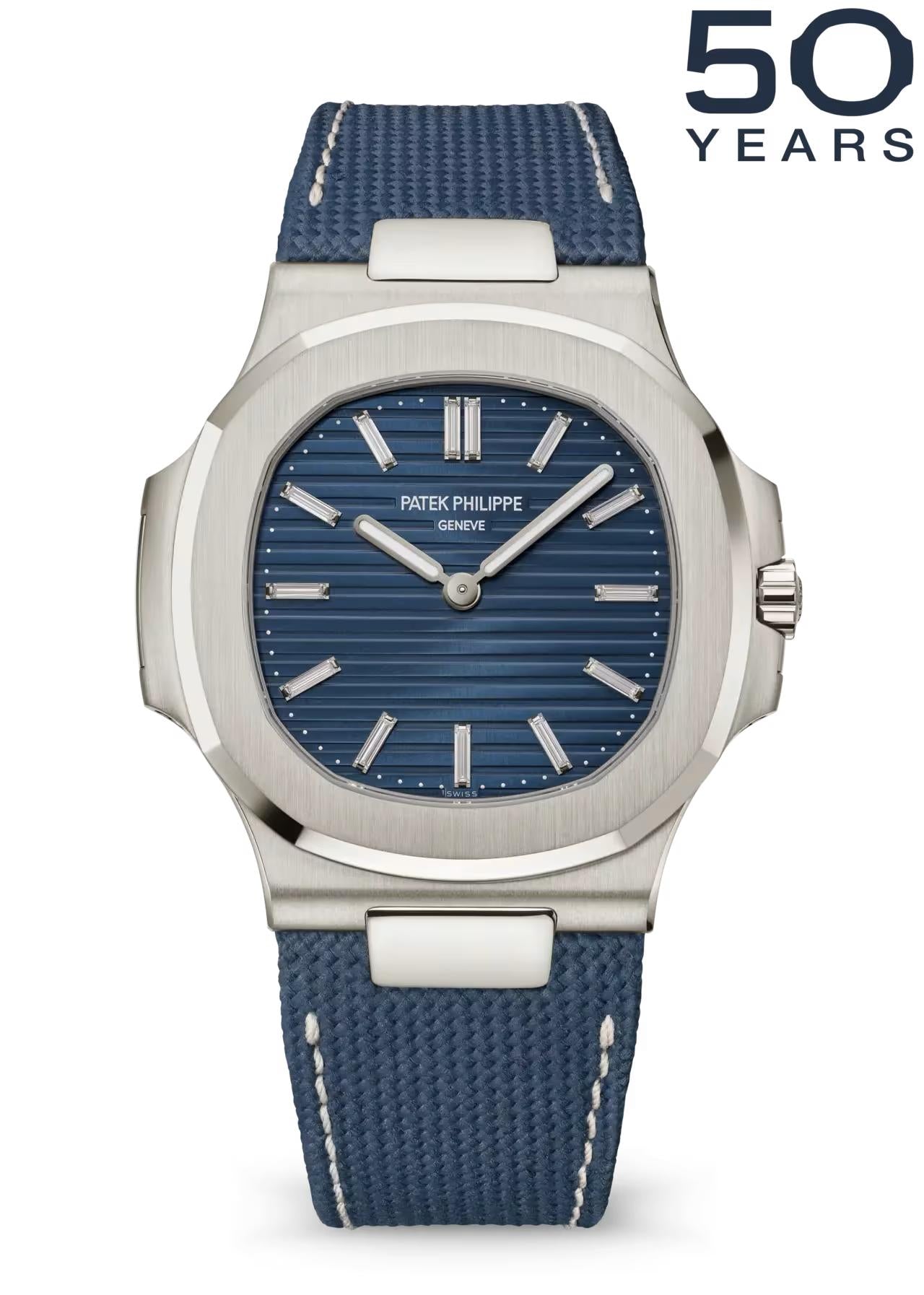 Patek Philippe Nautilus 50th Anniversary 41mm White Gold Blue Dial