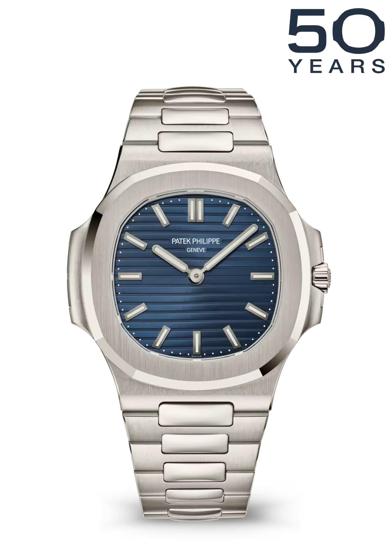 Patek Philippe Nautilus 50th Anniversary 38mm Platinum Blue Dial