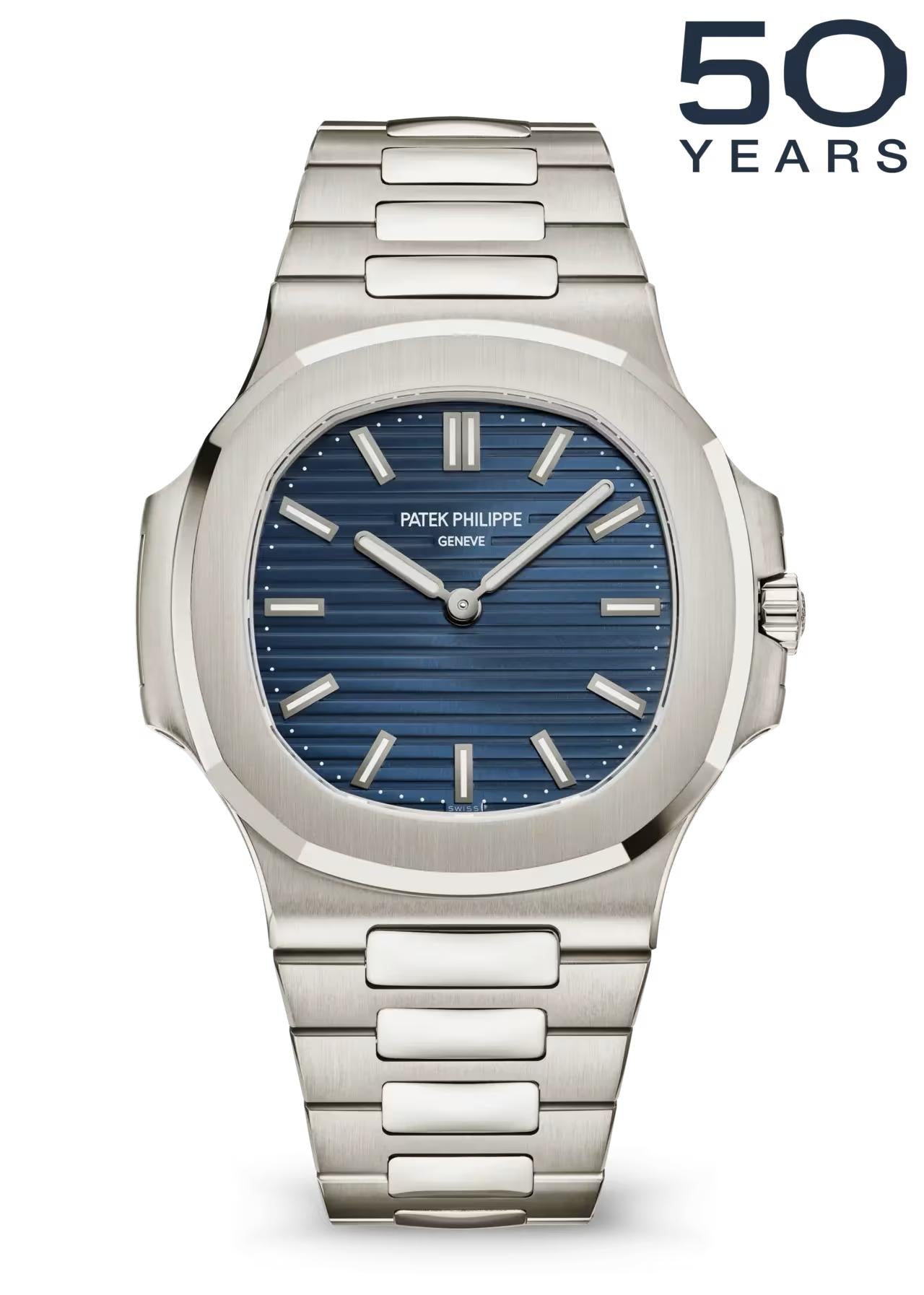 Patek Philippe Nautilus 50th Anniversary 41mm White Gold Blue Dial