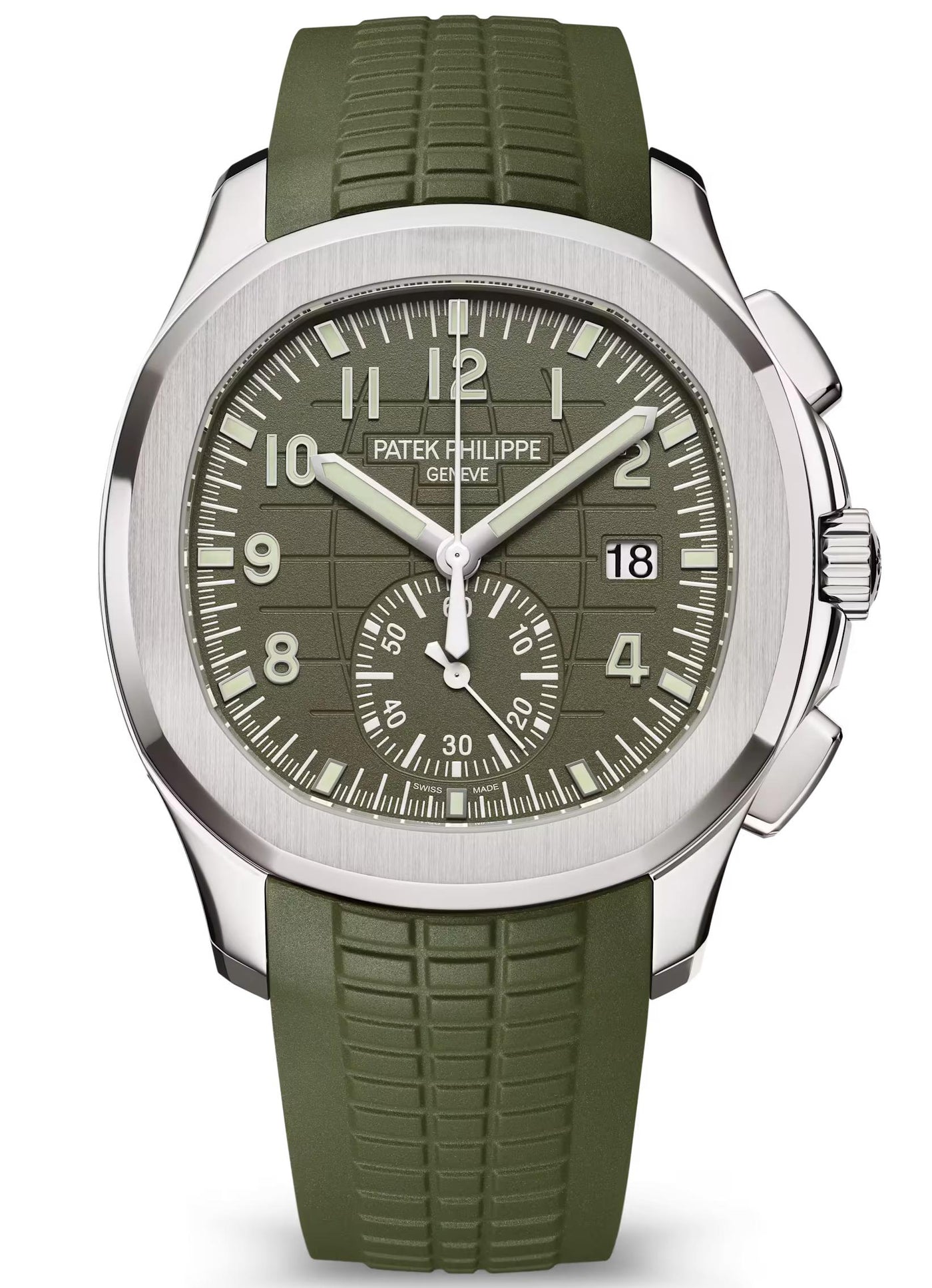Patek Philippe Aquanaut Chronograph 42.2mm White Gold Khaki Green Dial