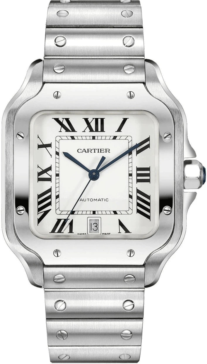 Cartier Santos Large Steel White Dial