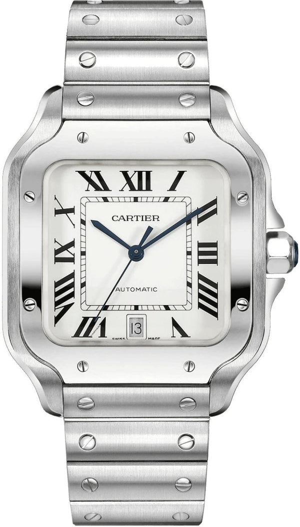 Cartier Santos Large Steel White Dial