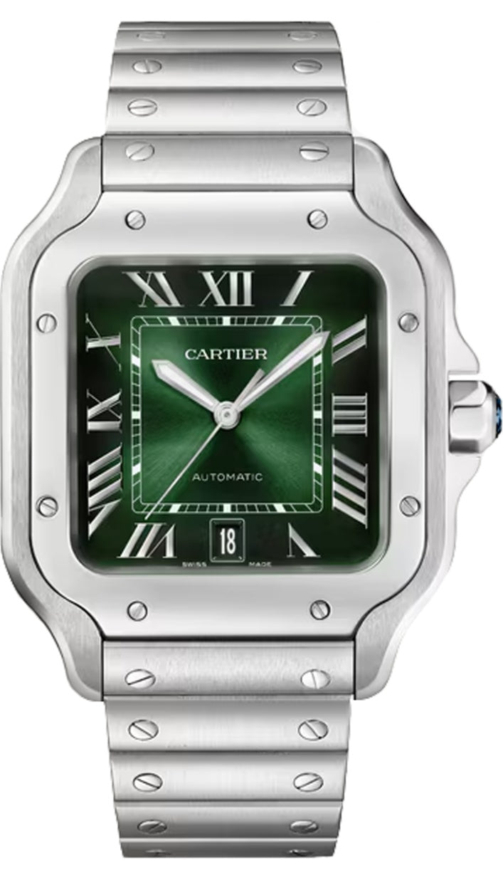 Cartier Santos Large Steel Green Dial