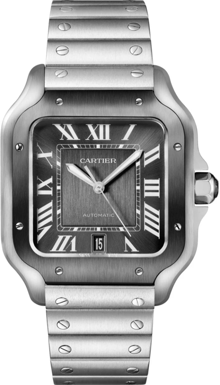Cartier Santos Large ADLC Bezel Grey Dial