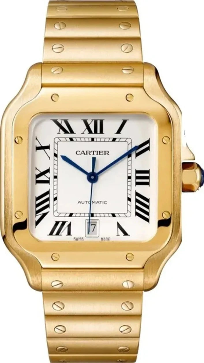 Cartier Santos Large Yellow Gold White Dial