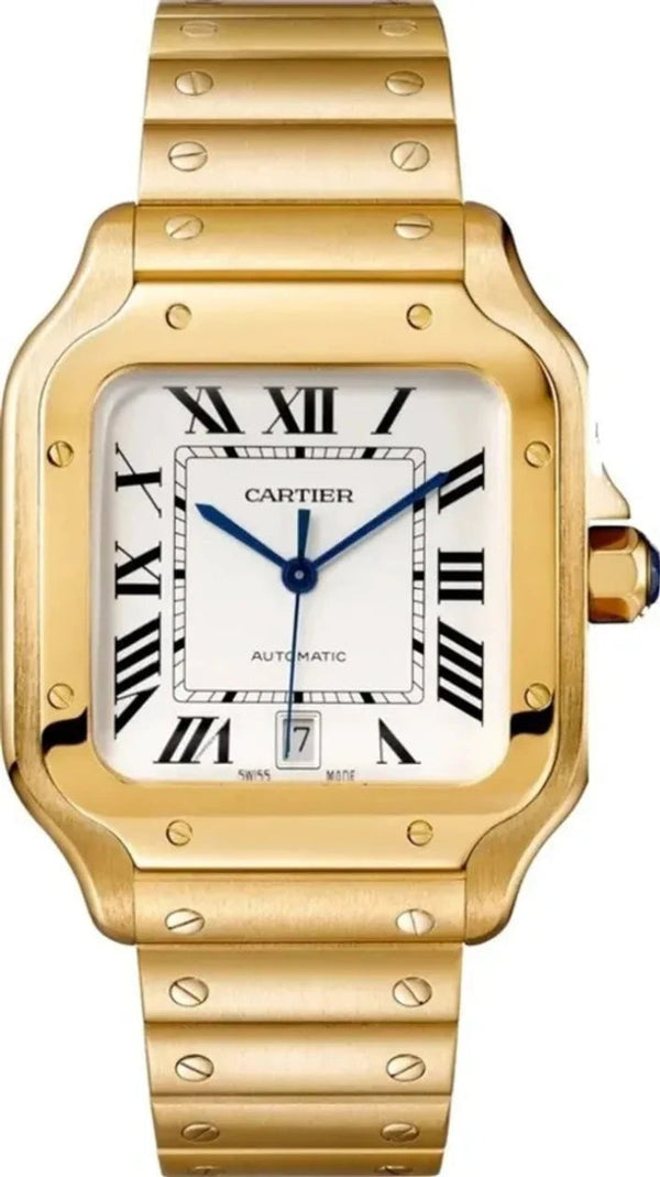 Cartier Santos Large Yellow Gold White Dial