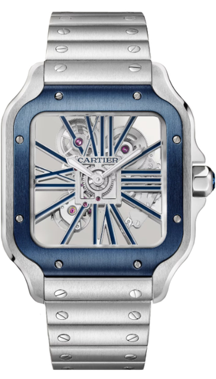 Cartier Santos Large Sapphire Skeleton Dial