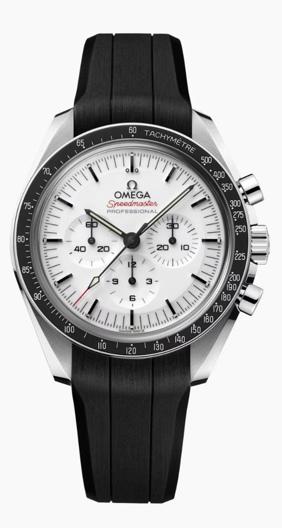 Omega Speedmaster Moonwatch Professional White Dial Rubber