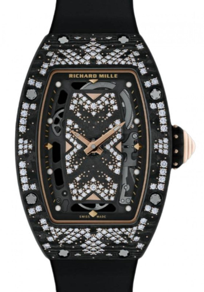 Richard Mille Automatic Winding Intergalactic Bright Night Carbon TPT Diamond Set Bezel RM 07-01 - BRAND NEW