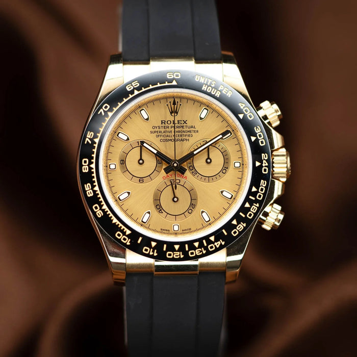 Mint Rolex 116518LN Daytona 40mm Champagne Dial 18K Yellow Gold Watch 2022