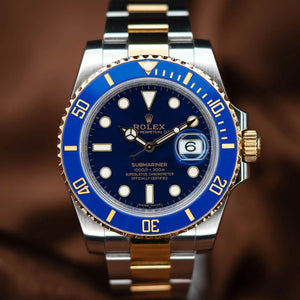 ROLEX Submariner Bluesy 18kt Gold & SS Blue Sunburst Dial 116613LB