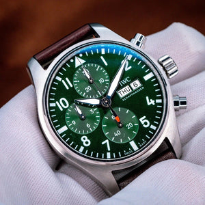 IWC Pilot Chronograph - 41mm Stainless Steel Green Dial Men's Watch (IW388103)