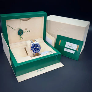 ROLEX Submariner Bluesy 18kt Gold & SS Blue Sunburst Dial 116613LB