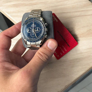 Omega Speedmaster Moonwatch Apollo 45th Anniversary Stainless Steel 42mm Blue