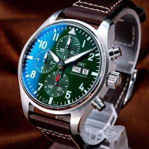 IWC Pilot Chronograph - 41mm Stainless Steel Green Dial Men's Watch (IW388103)