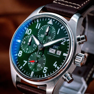 IWC Pilot Chronograph - 41mm Stainless Steel Green Dial Men's Watch (IW388103)