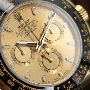 Mint Rolex 116518LN Daytona 40mm Champagne Dial 18K Yellow Gold Watch 2022