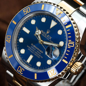 ROLEX Submariner Bluesy 18kt Gold & SS Blue Sunburst Dial 116613LB
