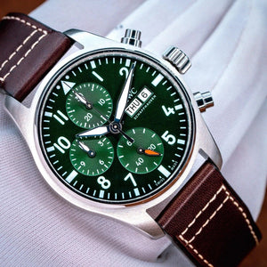 IWC Pilot Chronograph - 41mm Stainless Steel Green Dial Men's Watch (IW388103)