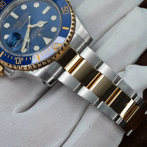 ROLEX Submariner Bluesy 18kt Gold & SS Blue Sunburst Dial 116613LB