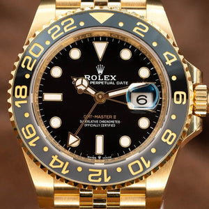 Rolex GMT-Master II 126718GRNR – 40mm 18K Yellow Gold – Black Dial